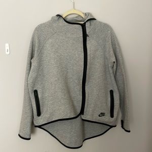 Nike asymmetrical gray zip up hoodie